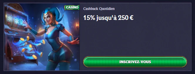 Cashback quotidien LolaJack de 15 % jusqu'à 250 €